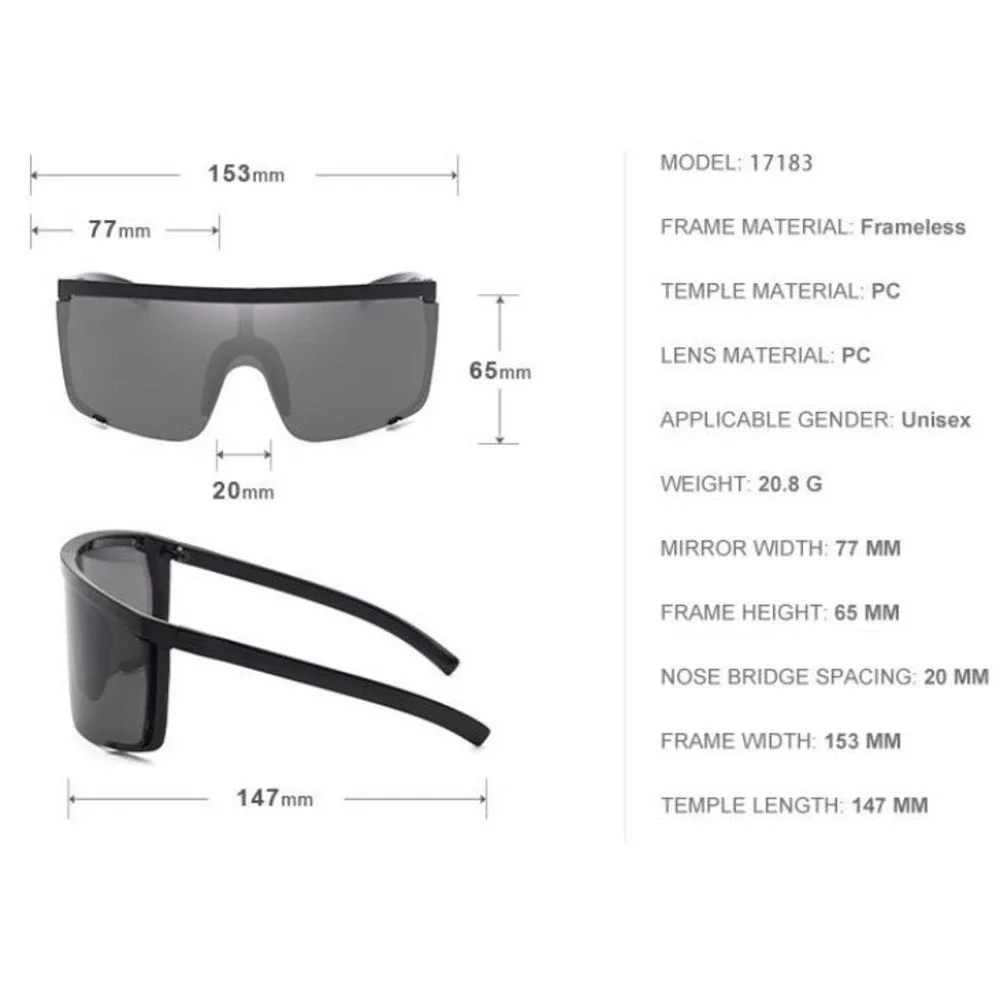 Mens Red Shield Sunglasses Futuristic‎ Flat Top Oversized Visor Streetwear UV400